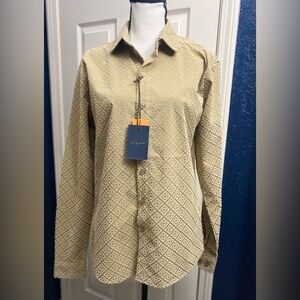 Untitled Patterned Long-Sleeve Men's Shirt - Beige